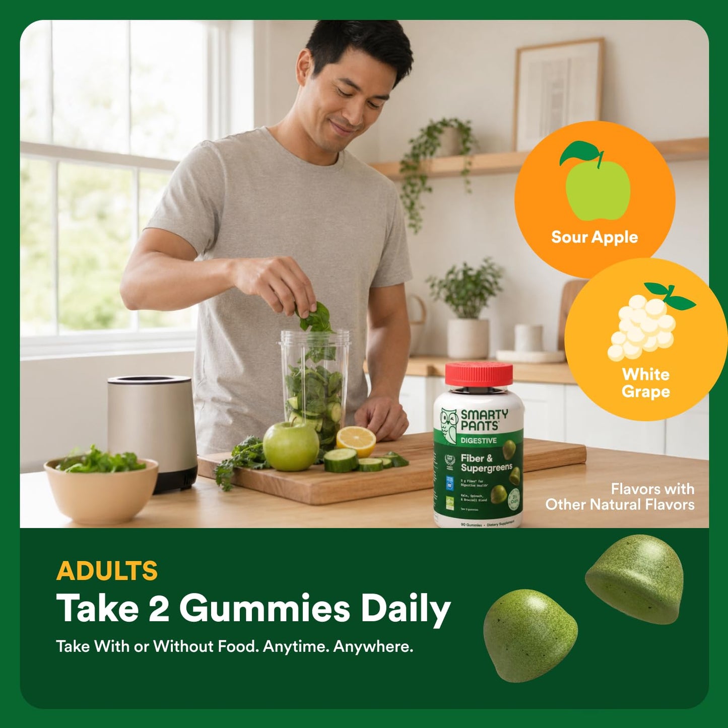 SmartyPants Fiber & Super Greens Gummies 90 Count