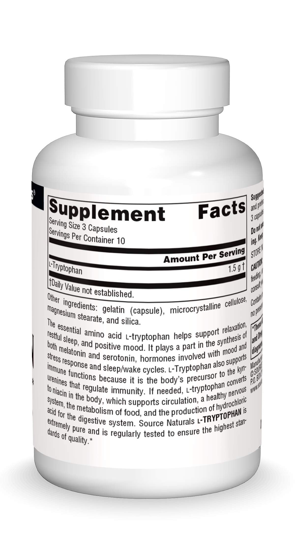 Source Naturals L-Tryptophan 500mg Capsule 30 Capsules