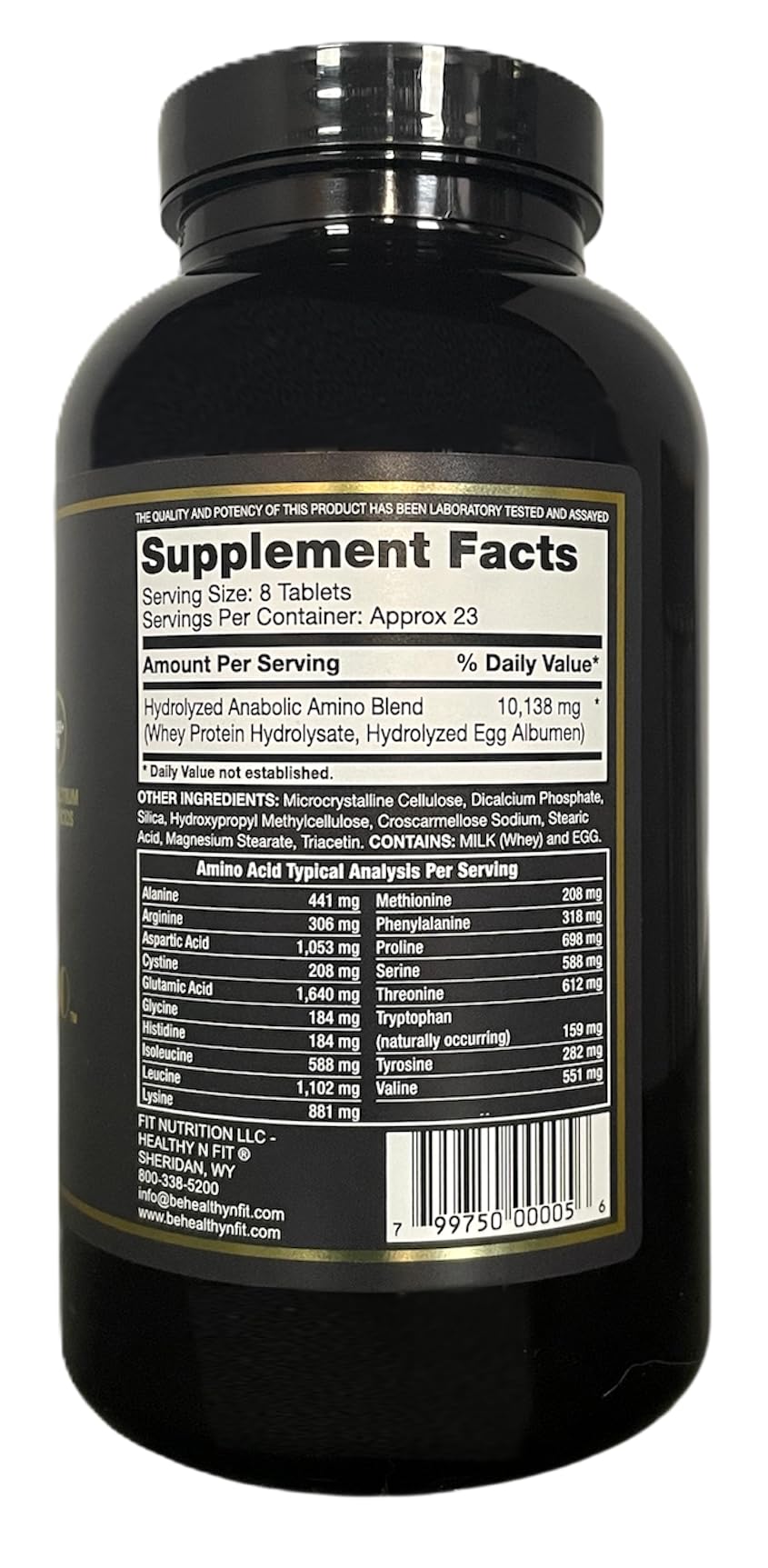 Healthy 'N Fit Amino 10,000 - Amino Acid, 180 Tablets - Hydrolyzed Egg & Whey Source - Fast Absorbing