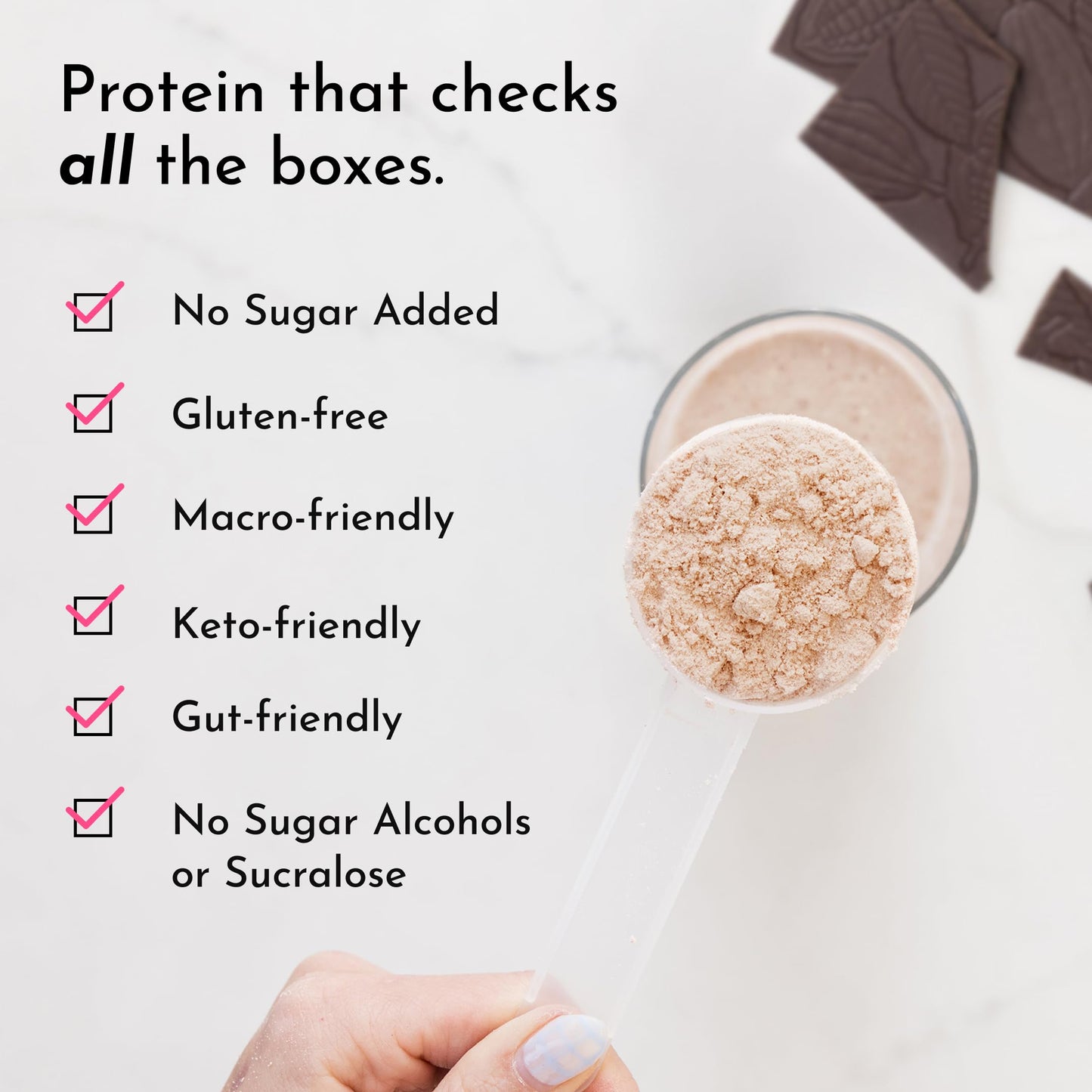 JUST INGREDIENTS Mint Chocolate Protein Powder Blend Bag 23 Count