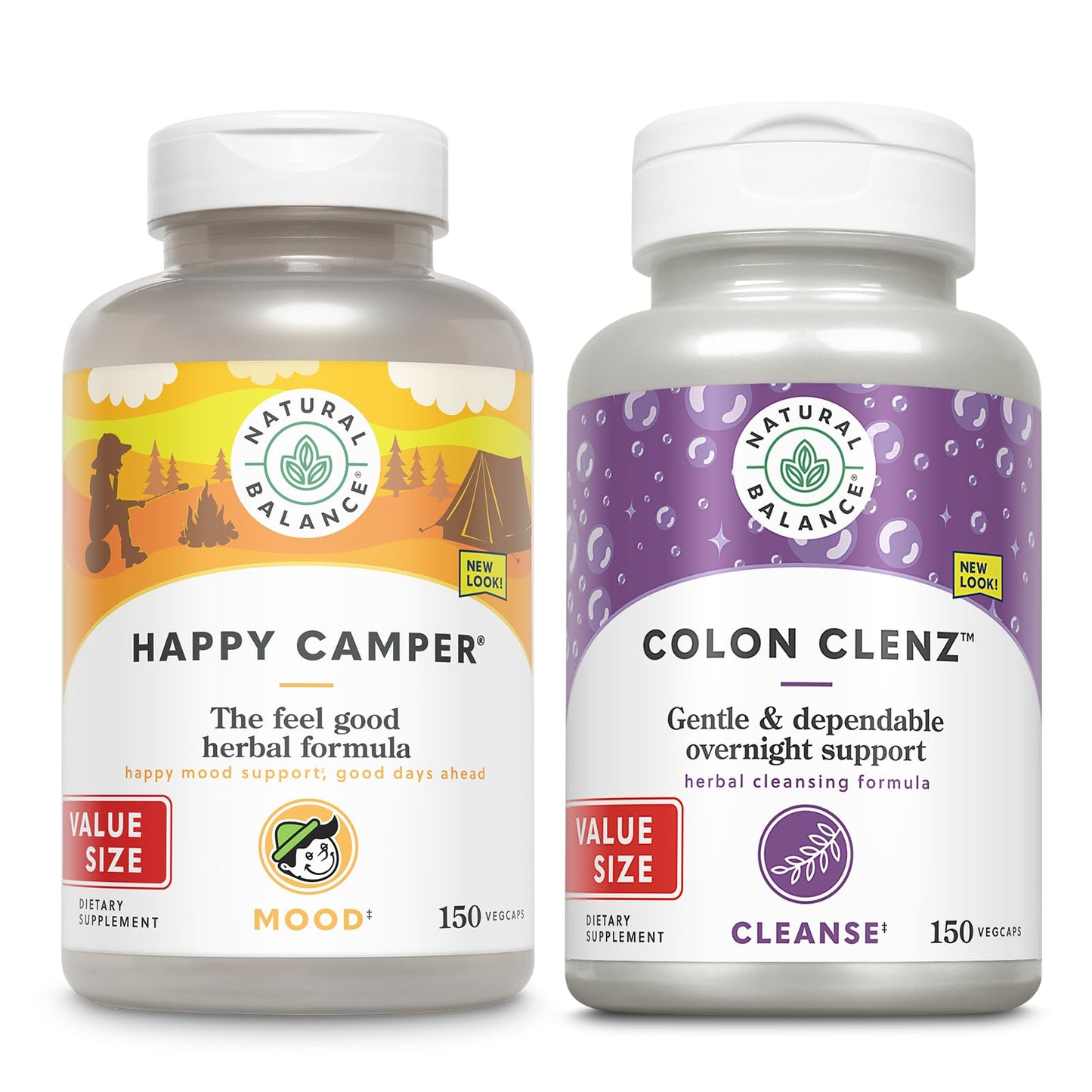 Natural Balance Happy Camper and Colon Clenz Bundle VegCaps 300