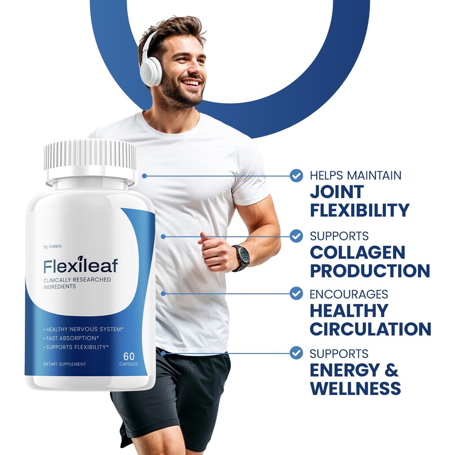 Indelo Flexileaf Capsules Advanced Formula Daily Health Support, 180 Capsules