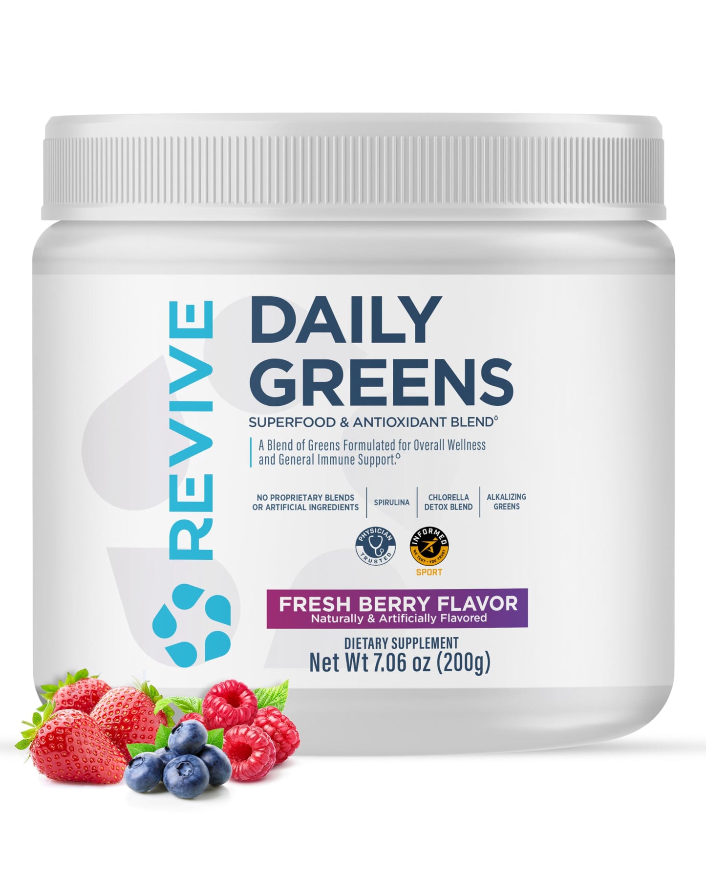 Revive Daily Green Powder Superfood (Fresh Berry), Powder, 1.12 lb