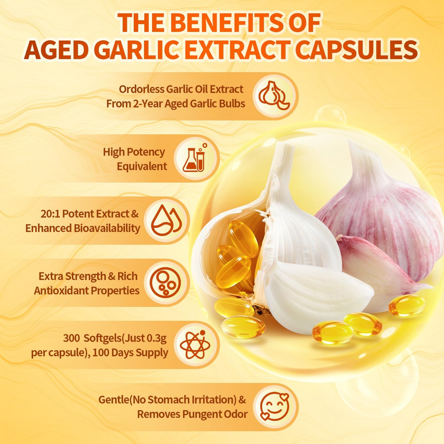 VivoNu Aged Garlic Extract Softgels, 300 Count