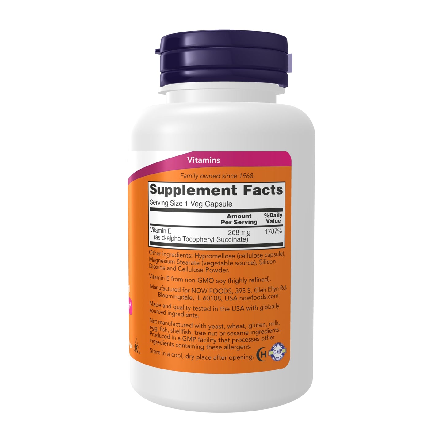 NOW Foods Vitamin E-400 Dry Capsules, 200 Count