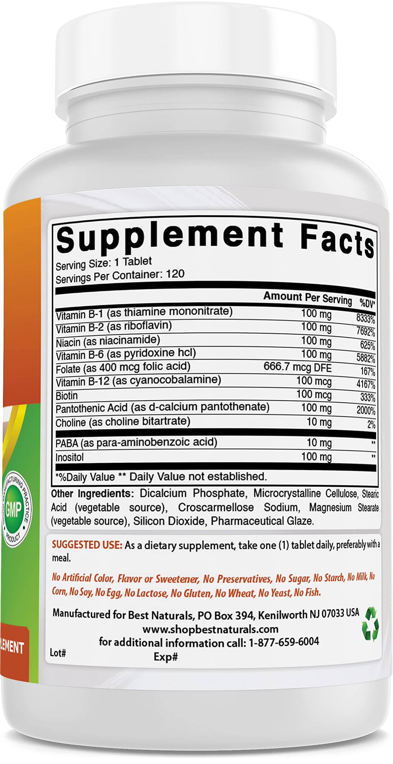 Best Naturals B-100 Complex 120 Tablets
