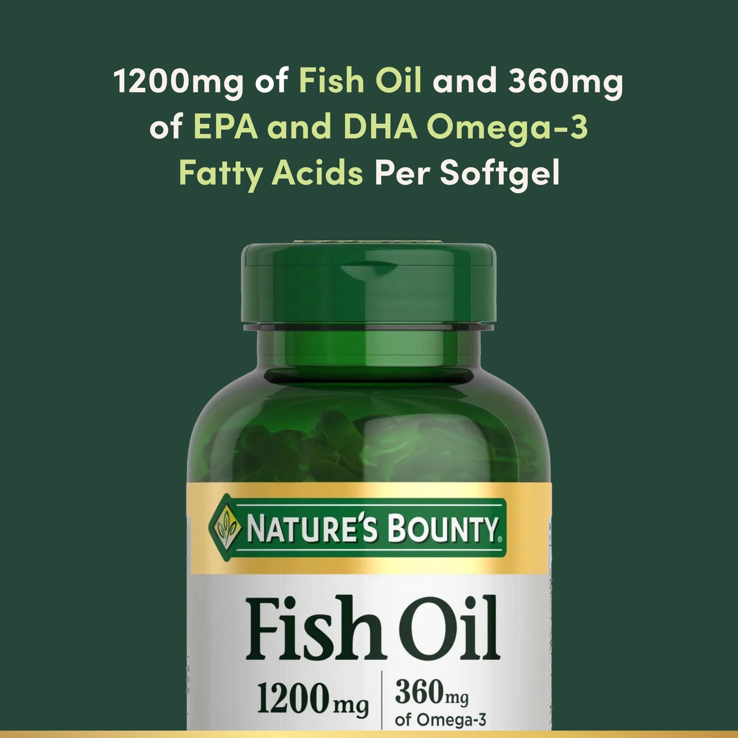 Nature's Bounty Fish Oil Omega-3 Supplements Softgels 200
