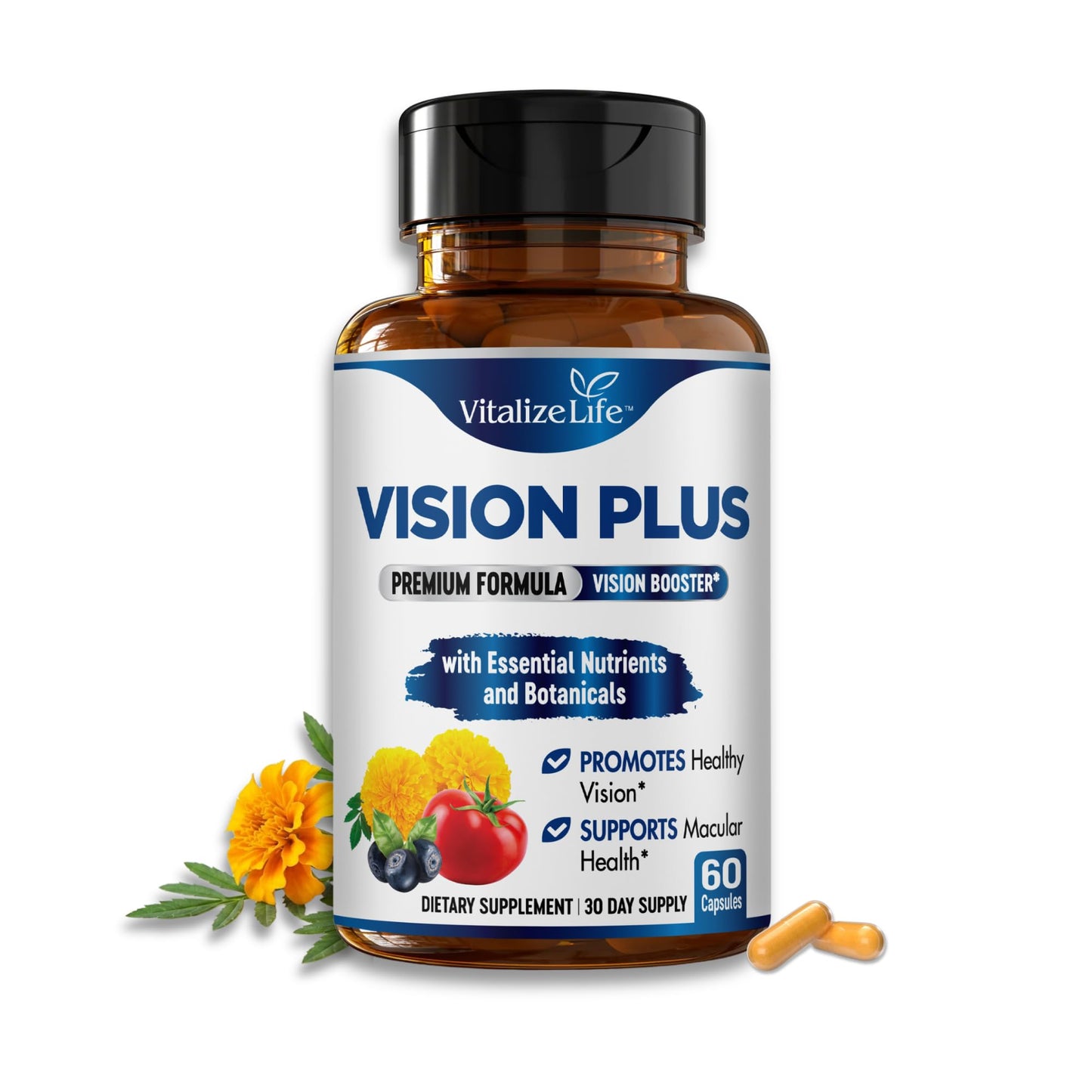 Vitalize Life Vision Plus Complete Eye Supplements, 60 Capsules