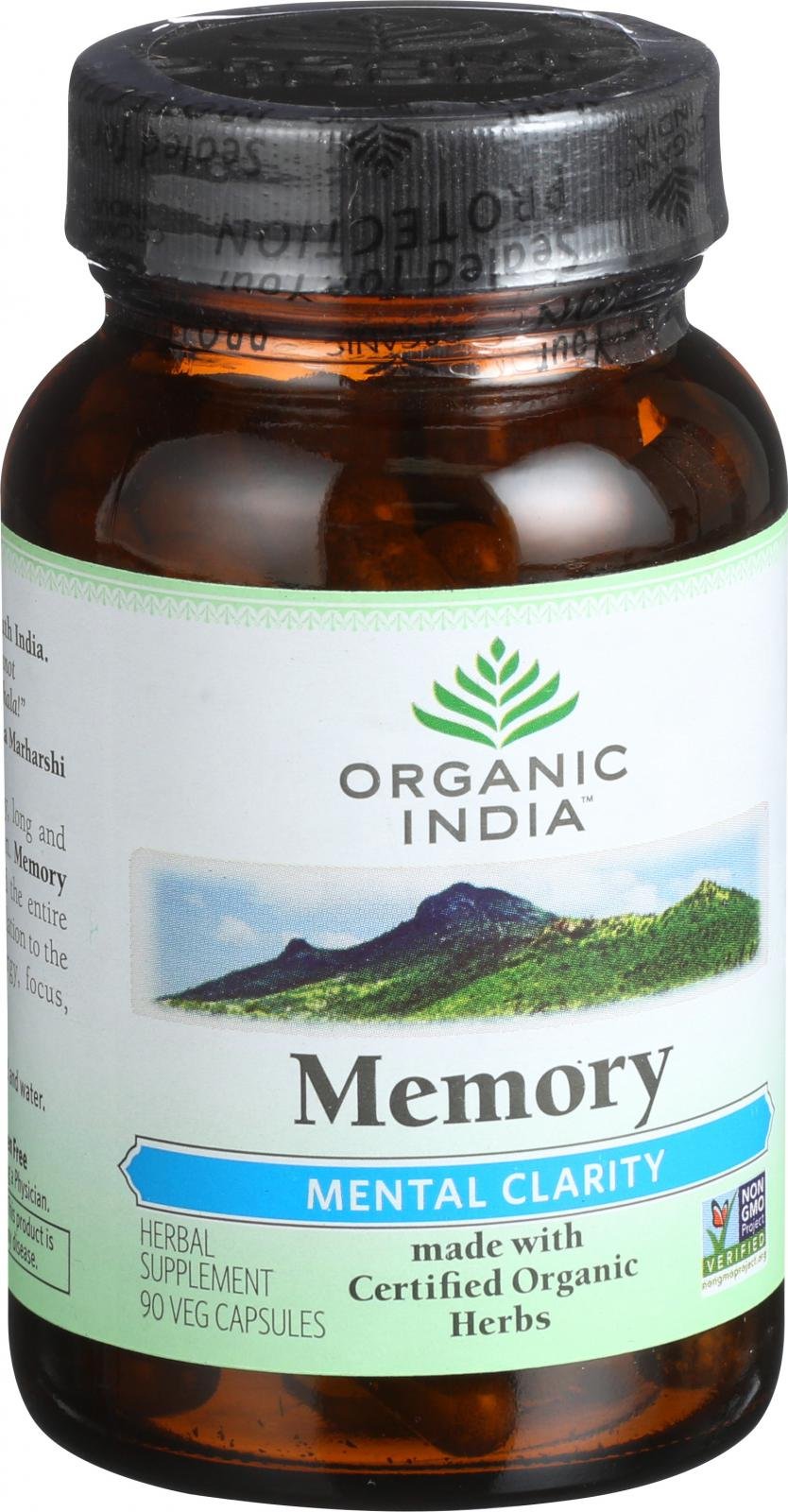 ORGANIC INDIA Memory Supplement, Mental Clarity Capsules, 90 Capsules