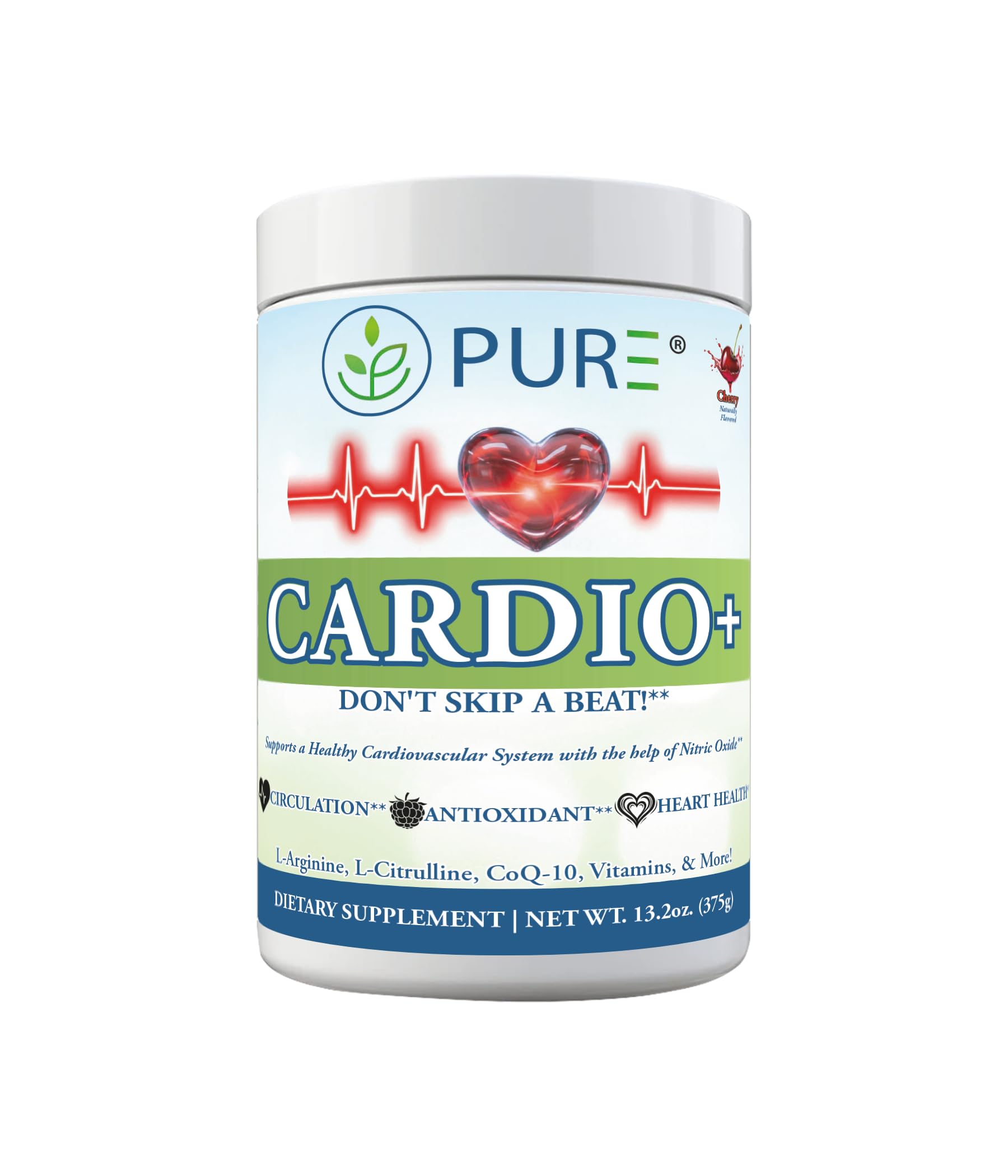 PURE Cardio+ Nitric Oxide Heart & Circulation Support Powder 13.18 Ounce