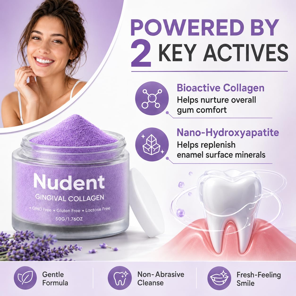 NUDENT Collasmile Collagen Powder, 1 Ounce