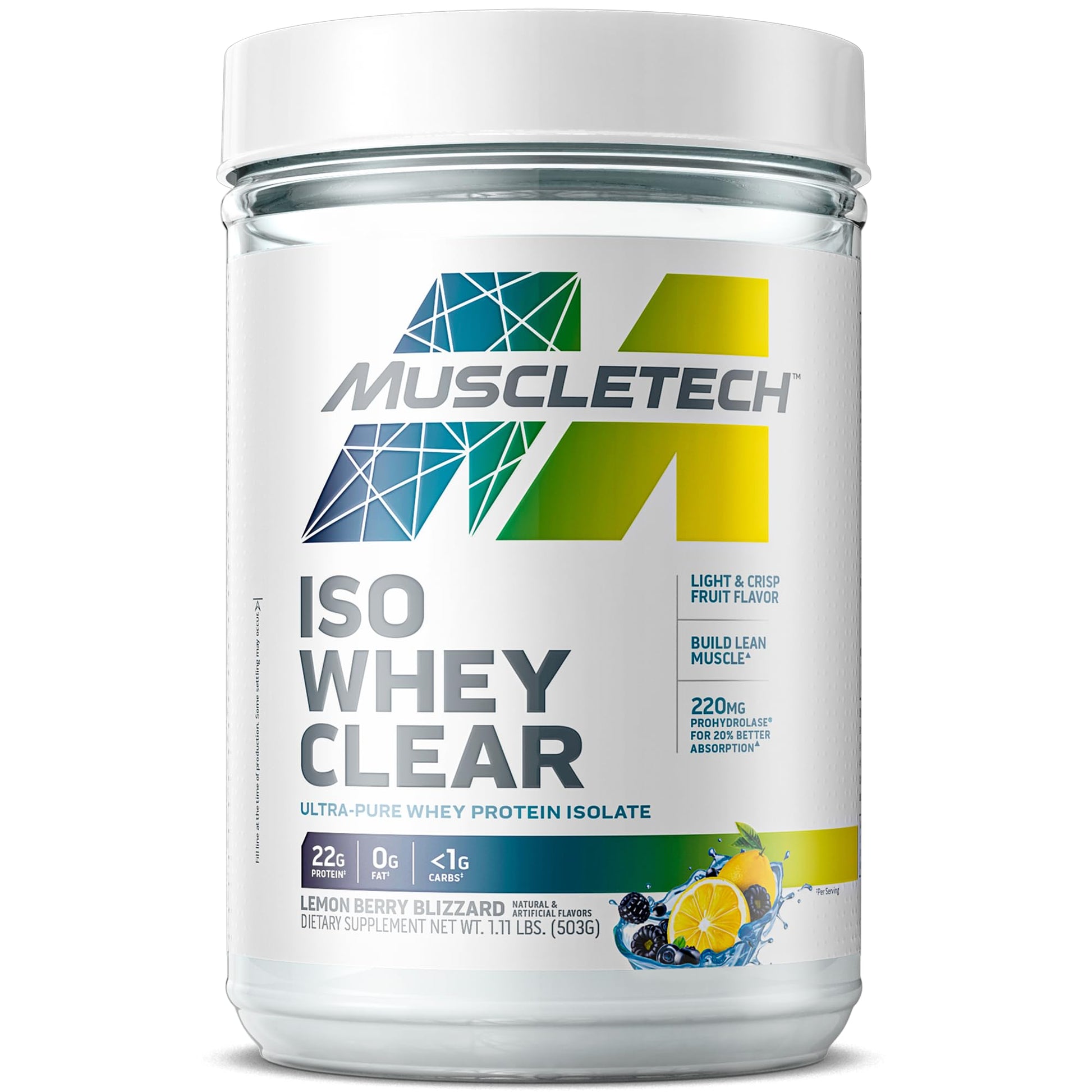 Muscletech Whey Protein Powder Clear Whey Isolate Powder, 17.6