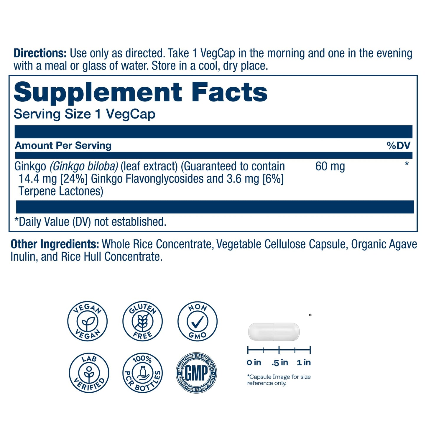 SOLARAY Ginkgo Biloba Extract Capsules 120 Count