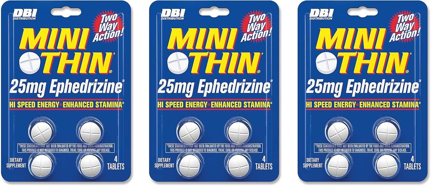 Mini Thin DBI Distribution Two Way Action 25mg Ephedrizine, 4 Capsules