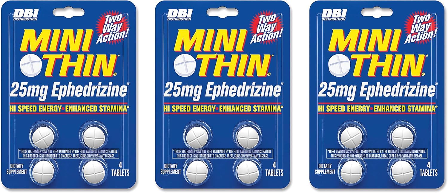 Mini Thin DBI Distribution Two Way Action 25mg Ephedrizine, 4 Capsules