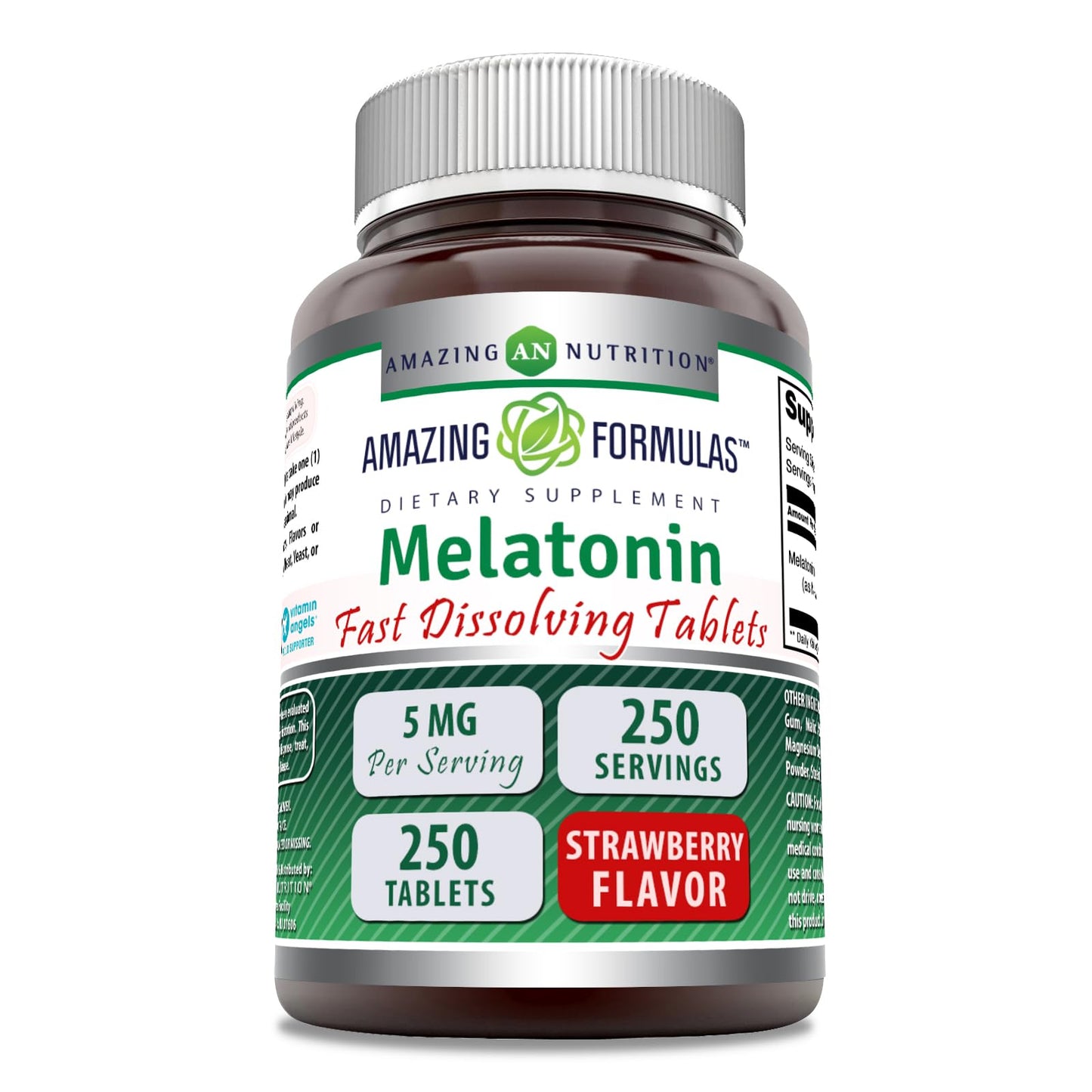 Amazing Nutrition Melatonin 5 mg Fast-Dissolving Tablets, 250 Tablets