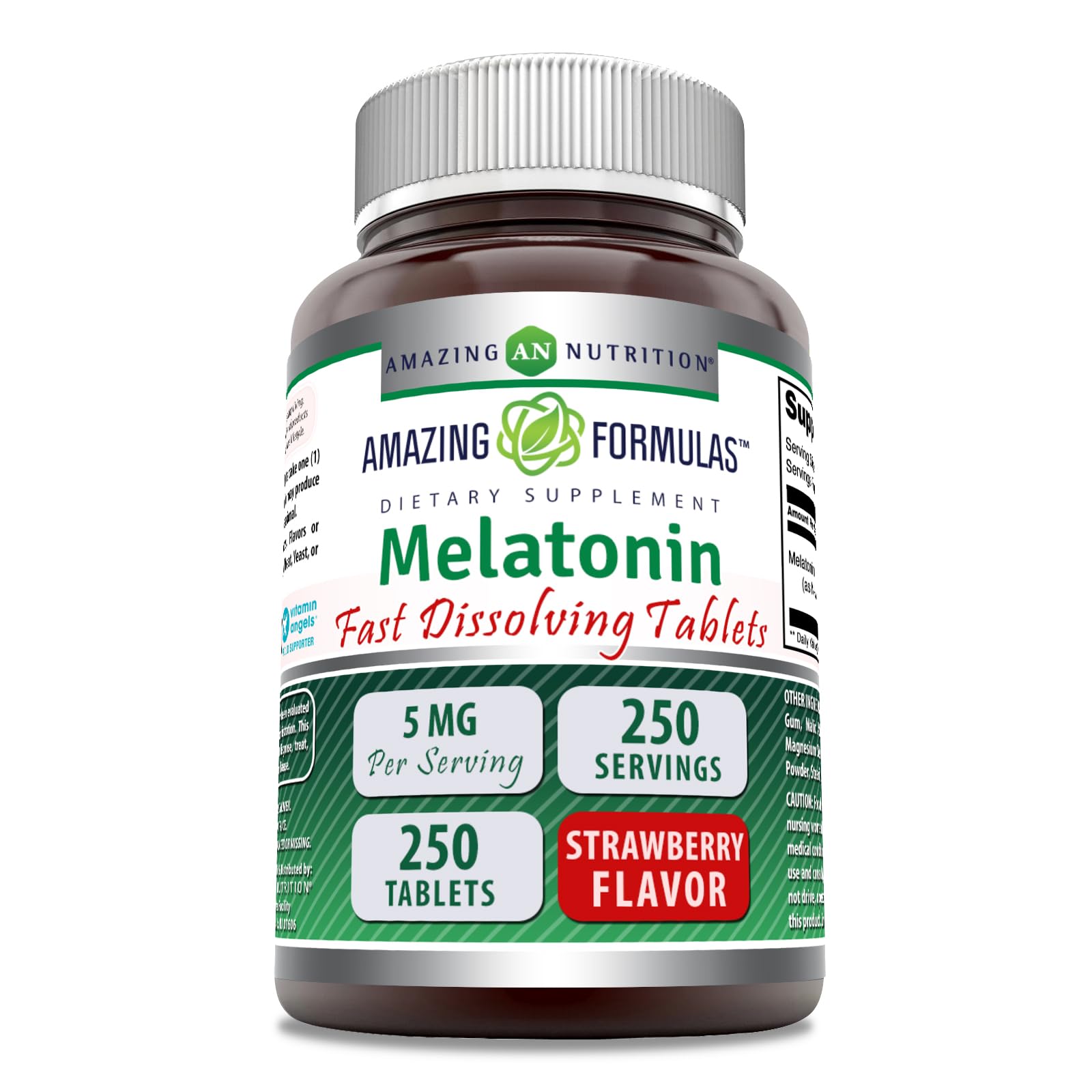 Amazing Nutrition Melatonin 5 mg Fast-Dissolving Tablets, 250 Tablets