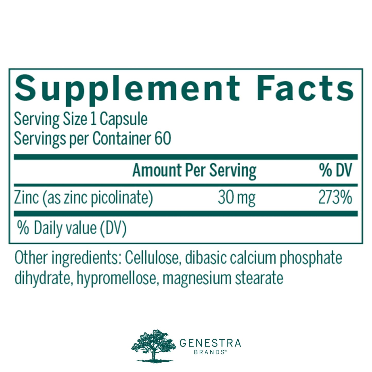Genestra Brands Zinc Picolinate Formula Capsule, 60 Capsules