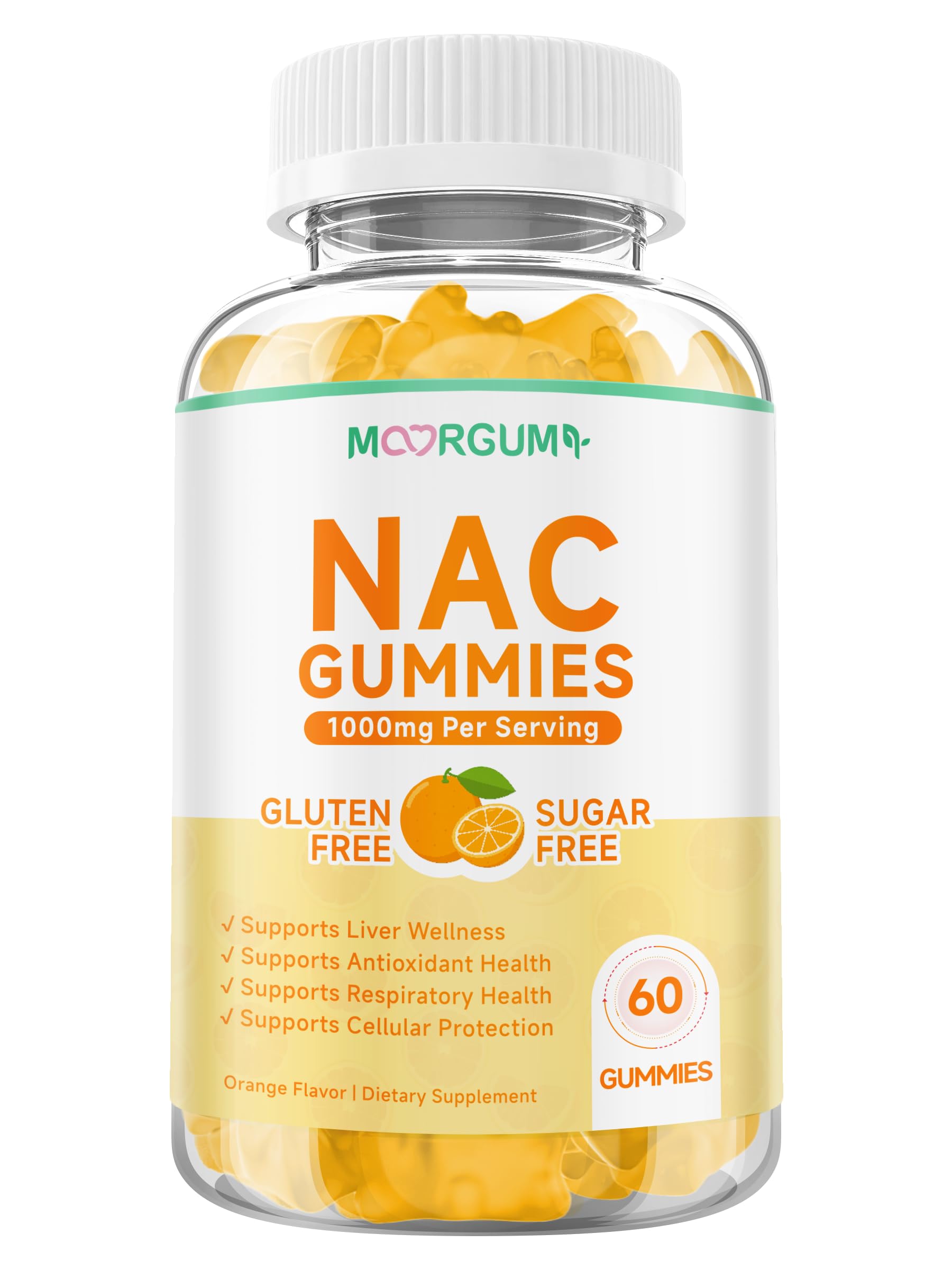 MOORGUMY NAC Gummies 1000mg, 60 Count