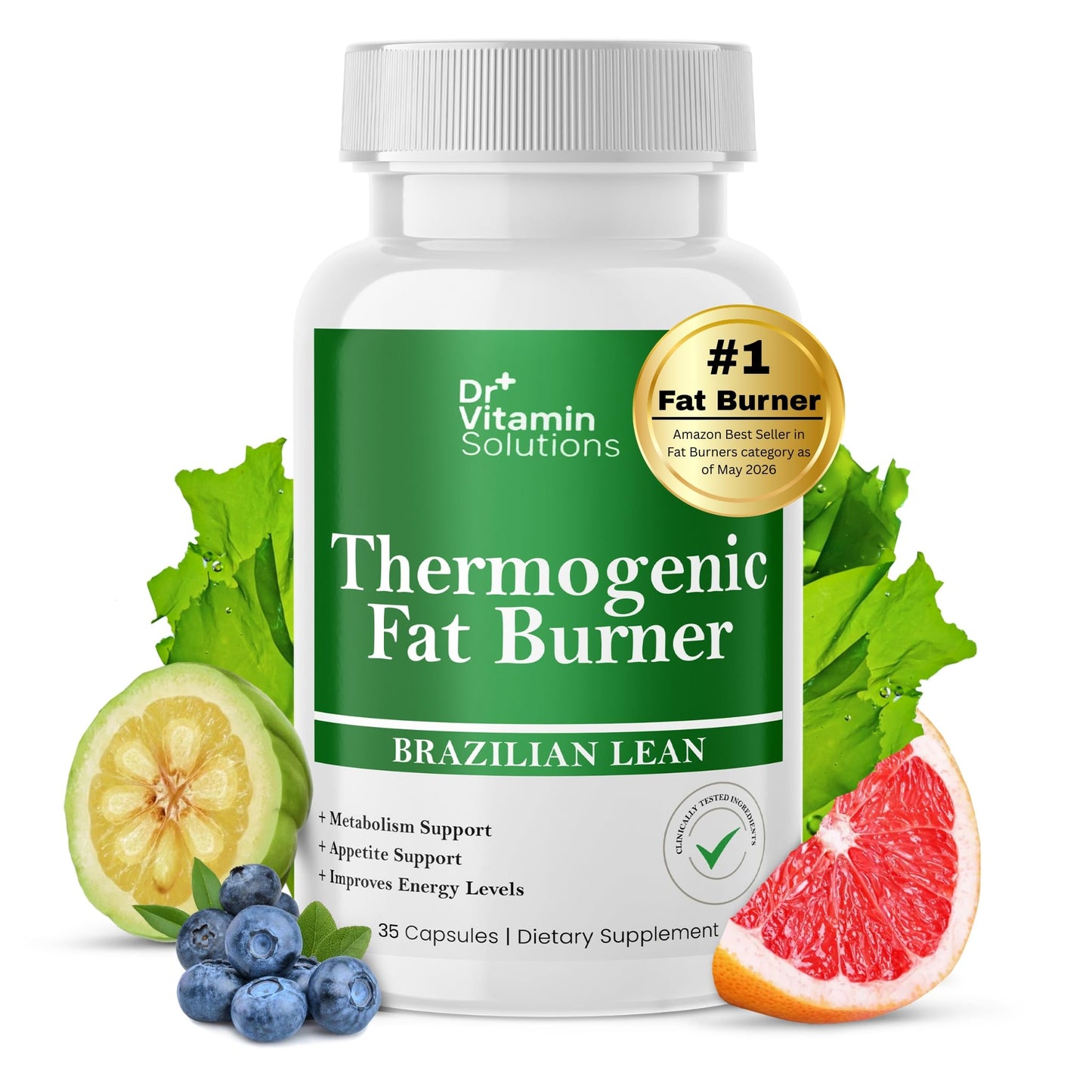 DR VITAMIN SOLUTIONS Brazilian Lean Thermogenic Fat Burner Capsules, 35 Capsules