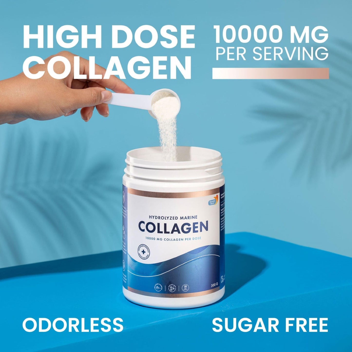 Swedish Nutra Hydrolysed Marine Collagen Powder 10.58 oz