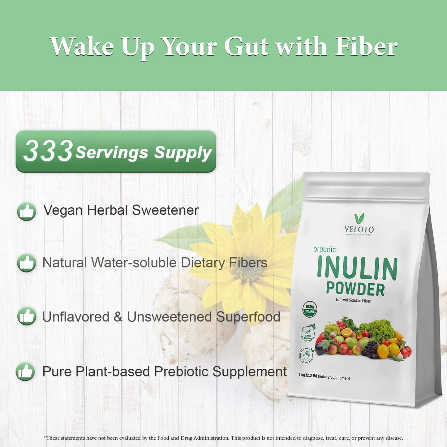 VELOTO Organic Inulin Powder 35