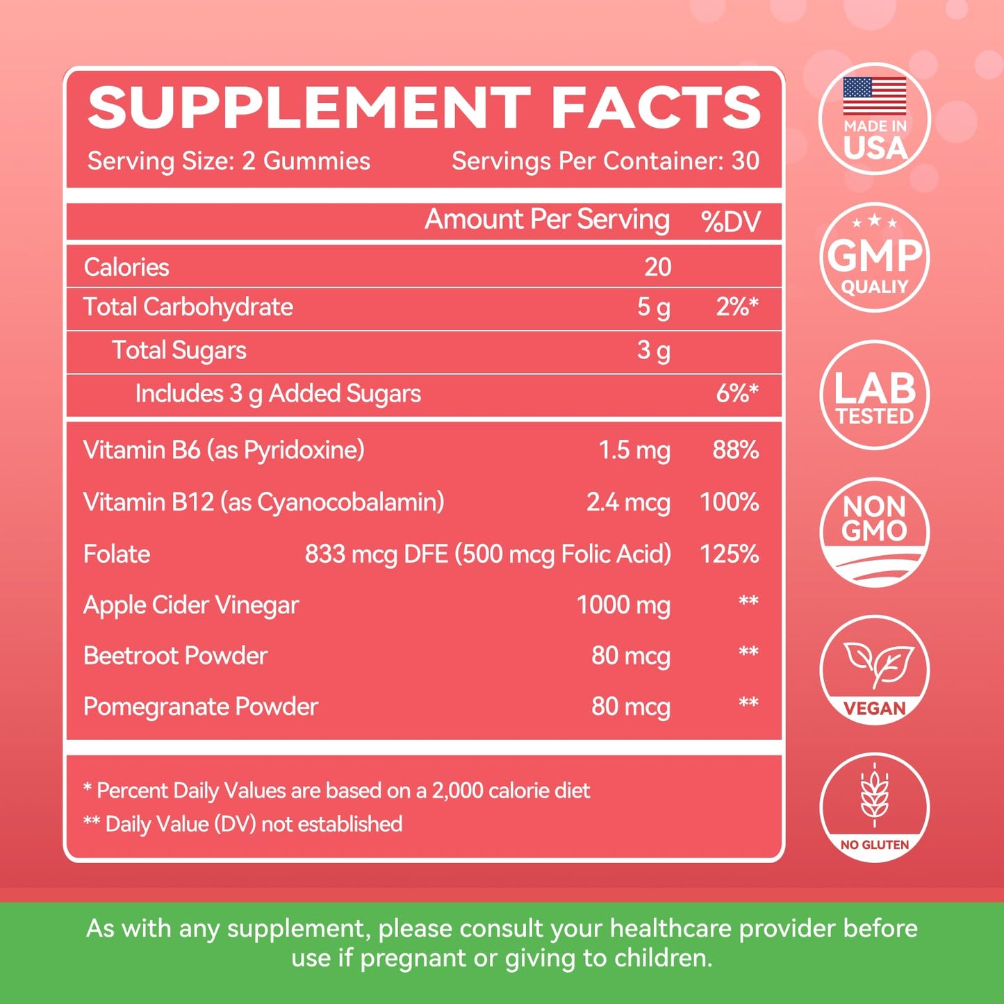 Inner Brightness Apple Cider Vinegar Gummies, 60 Count