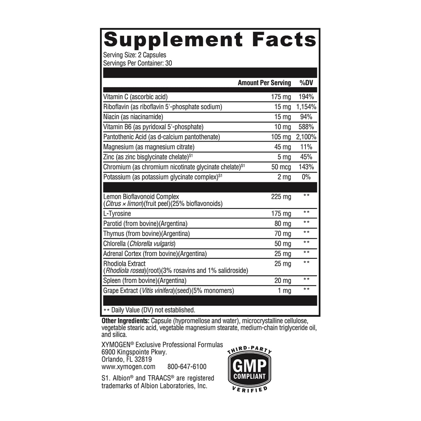XYMOGEN Adrenal Manager Adrenal Health Supplement for Everyday Stress Support 60 Capsules
