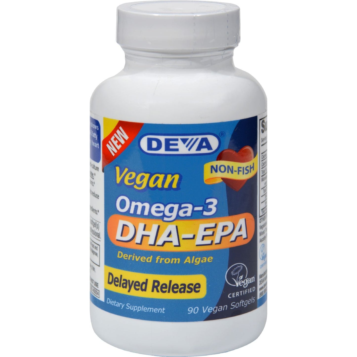 DEVA Vegan Vitamins DHA-EPA Delayed Release Capsules, 90 Count