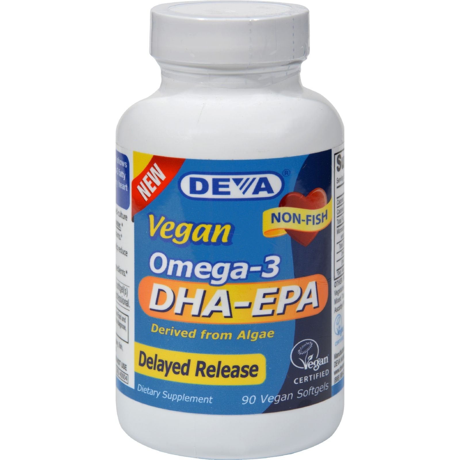 DEVA Vegan Vitamins DHA-EPA Delayed Release Capsules, 90 Count