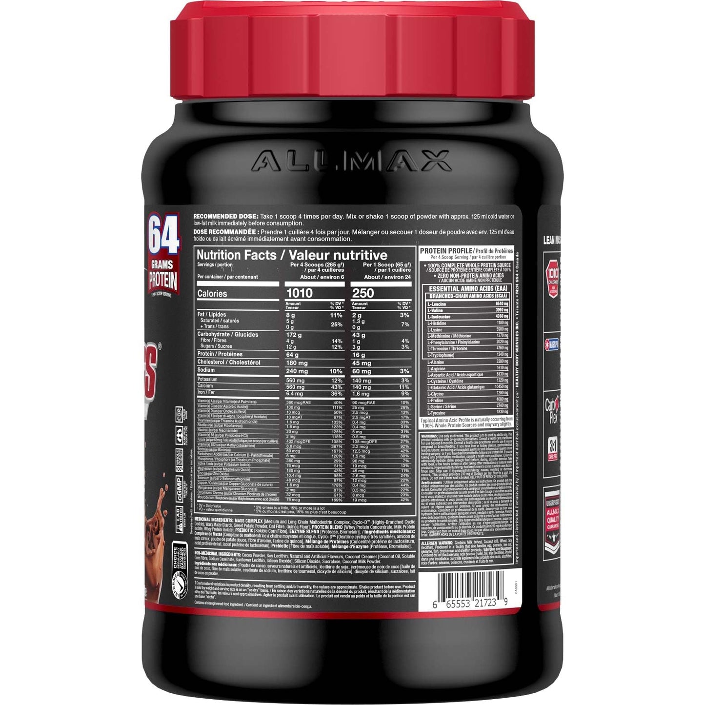 ALLMAX QUICKMASS Mass Gainer Powder, Chocolate 56
