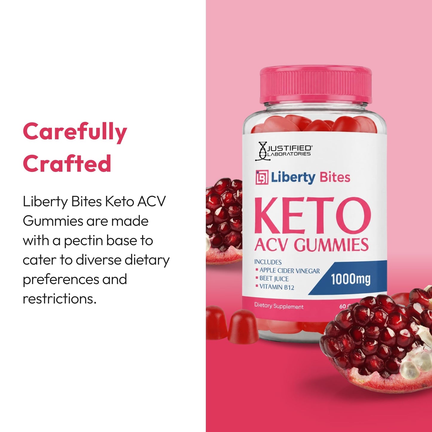 Justified Laboratories Liberty Bites Keto ACV Gummies (1000 mg), 120 Gummies