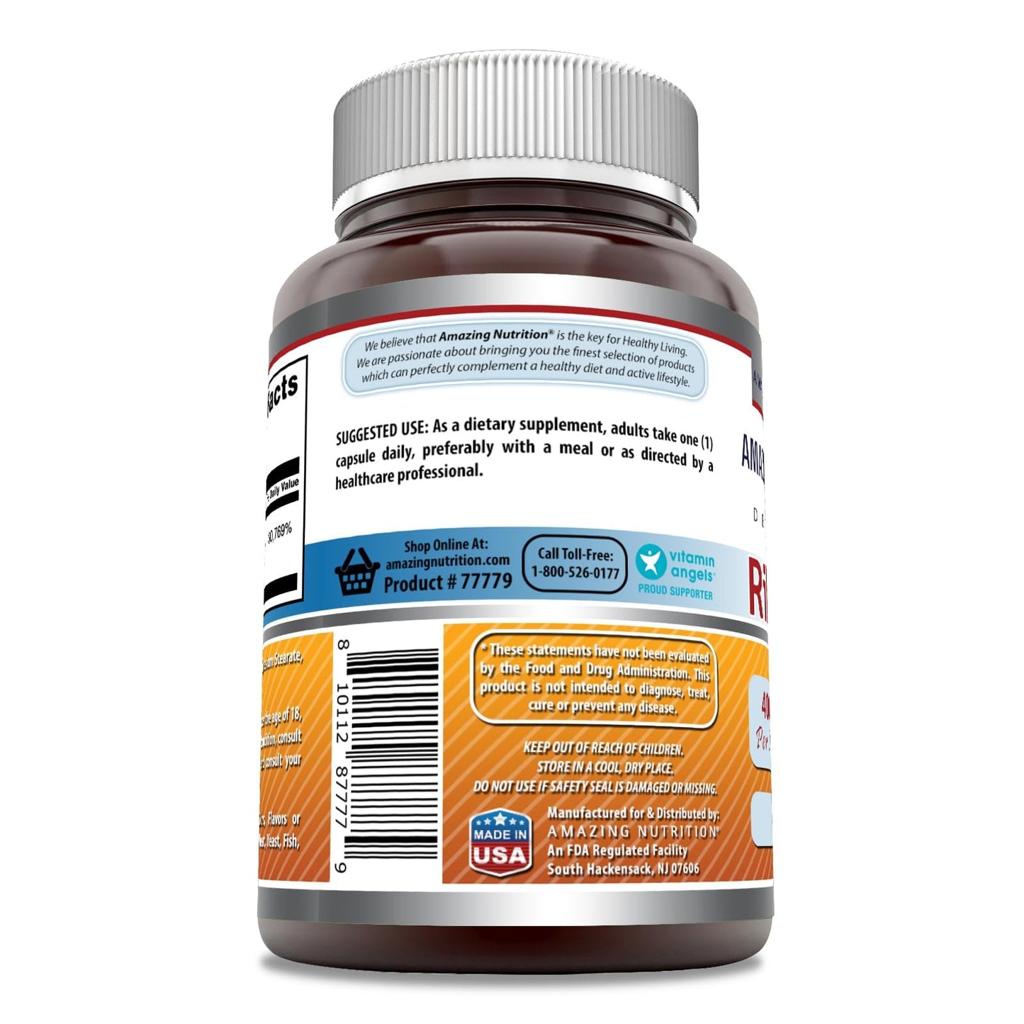 Amazing Nutrition Riboflavin 400 mg Capsules 1 Count