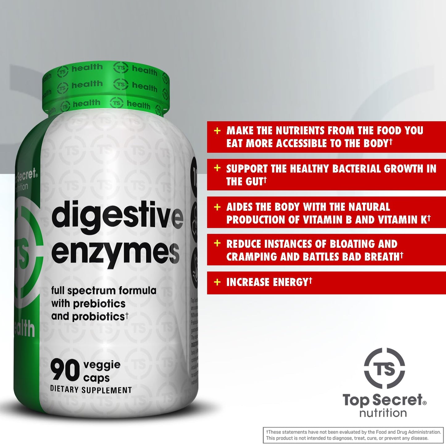 Top Secret Nutrition Digestive Enzymes 90 Capsules