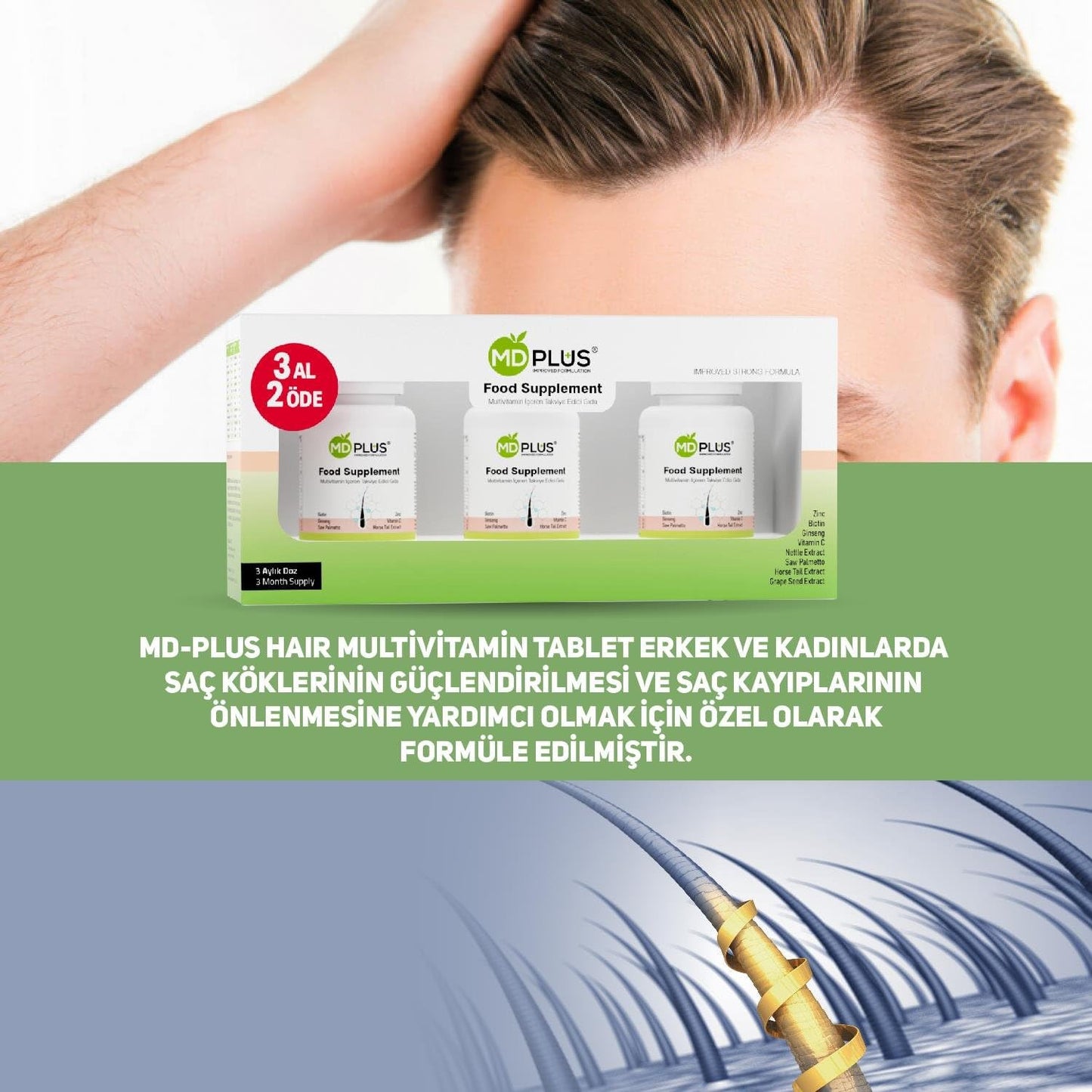 HairMD Md-Plus Hair Multivitamin Tablet 180 Tablets