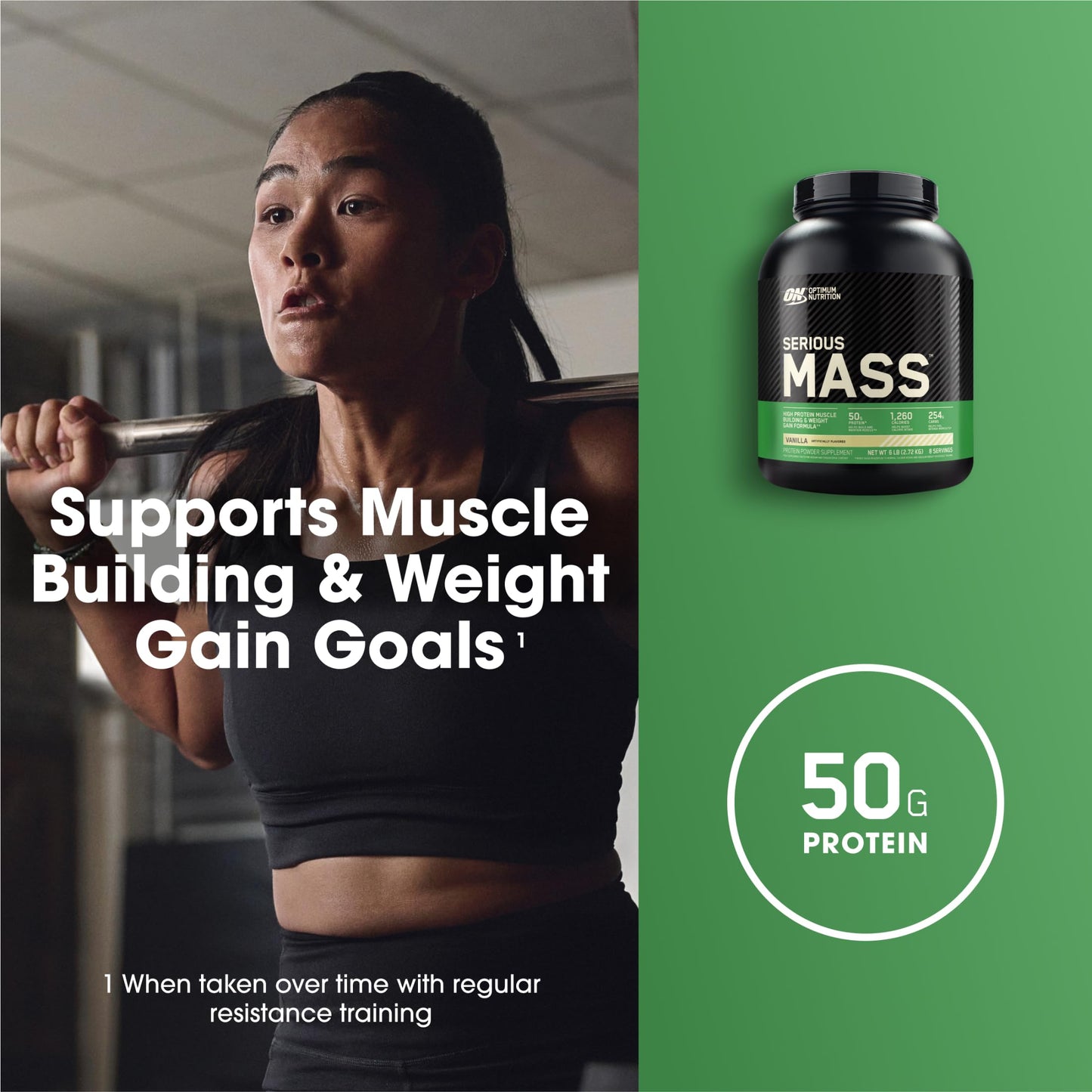 Optimum Nutrition Serious Mass Weight Gainer Protein Powder, 96 Servings