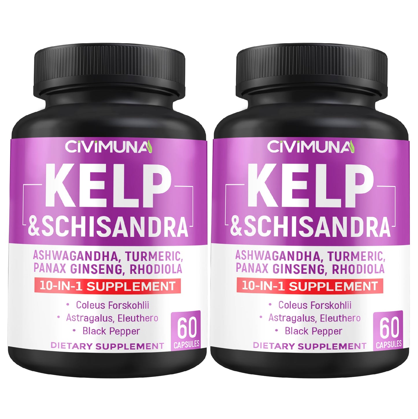 CIVIMUNA Kelp Capsules with Kelp, Schisandra, Ashwagandha and More 120 Capsules
