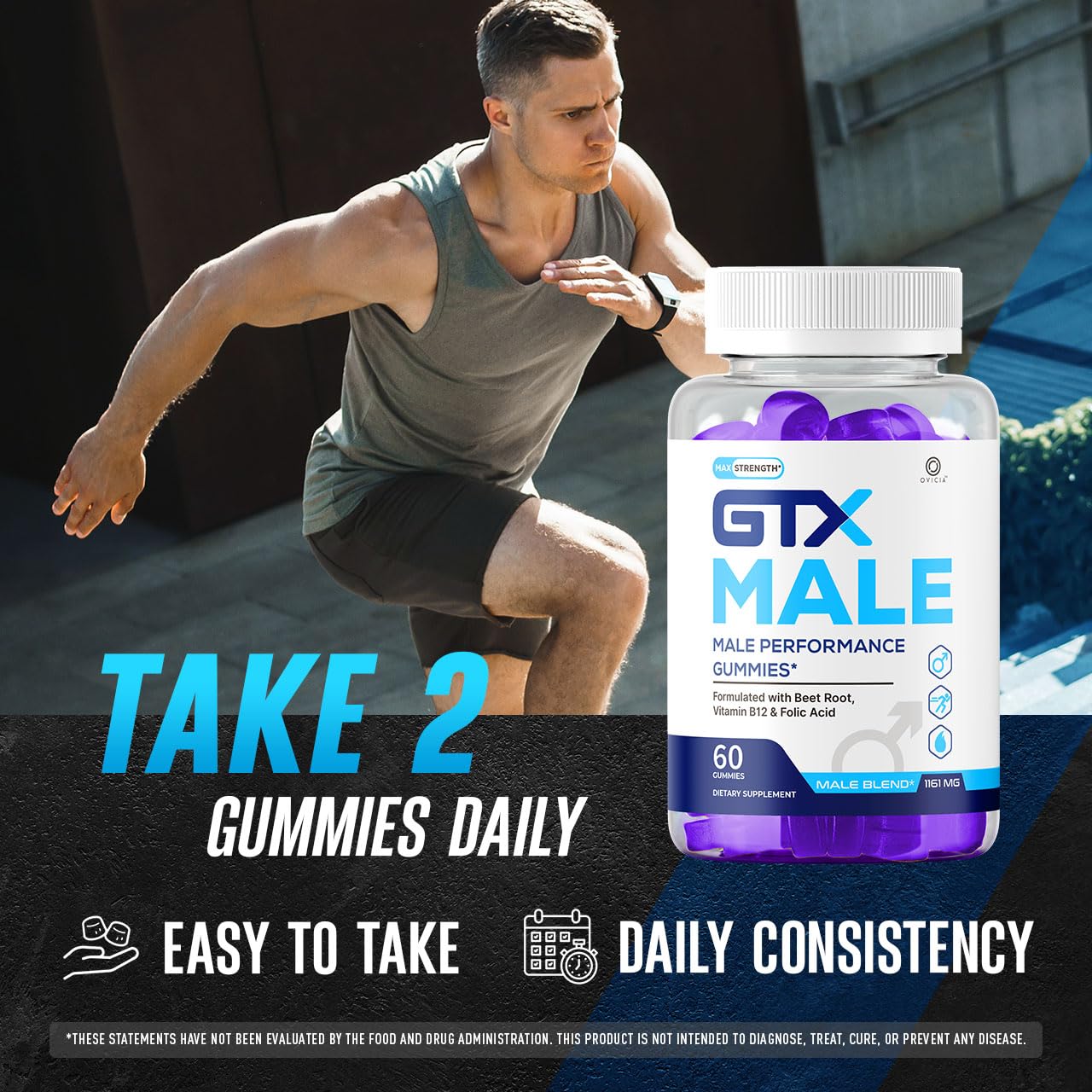 OVICIA GTXMale Gummies, 60 Gummies