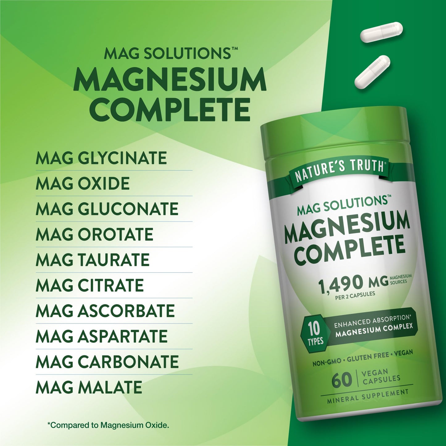 Nature's Truth Complete Magnesium Complex Capsules, 60 Count