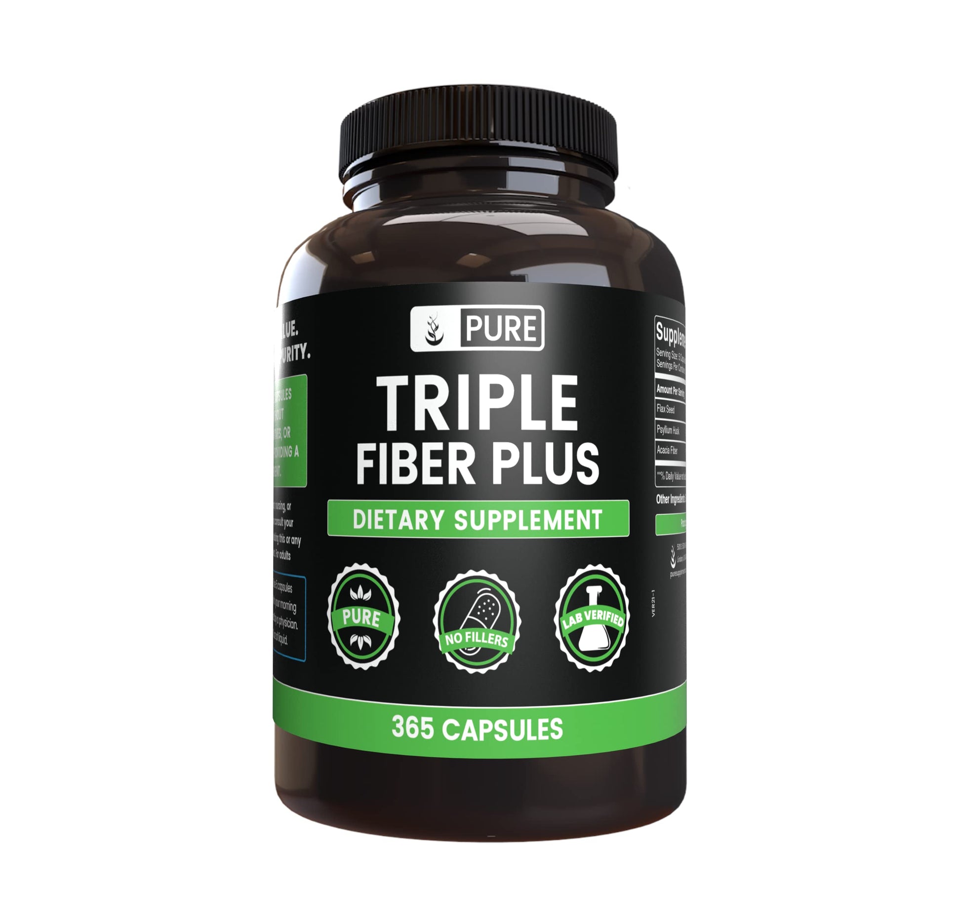PURE ORIGINAL INGREDIENTS Triple Fiber 365 Capsules