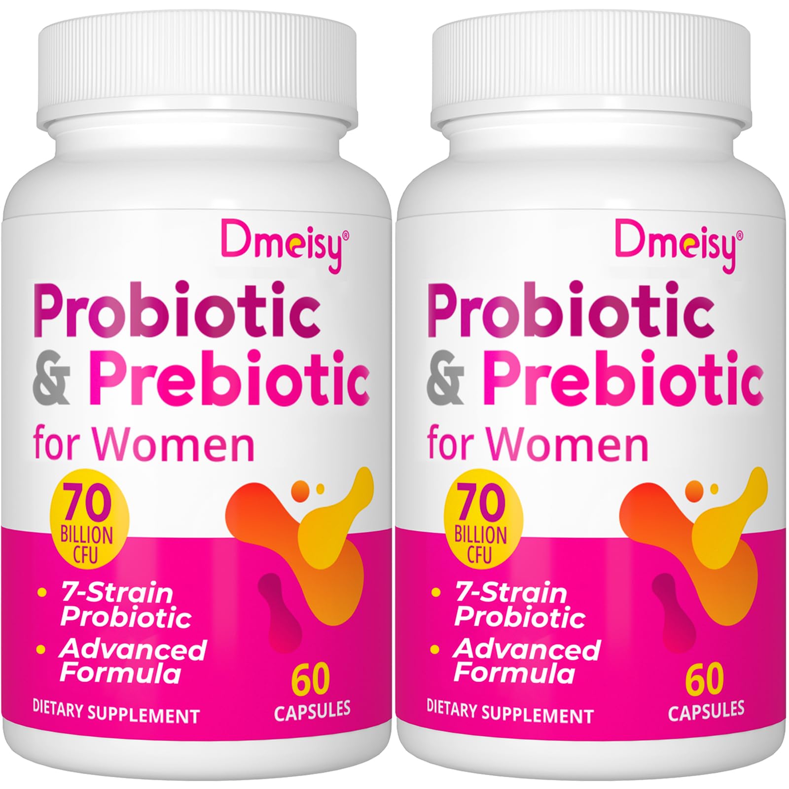 Dmeisy Vaginal Probiotics 70 Billion CFU Probiotics for Women, 13-in-1 Women's Probiotic & Organic Prebiotics, 120 Capsules