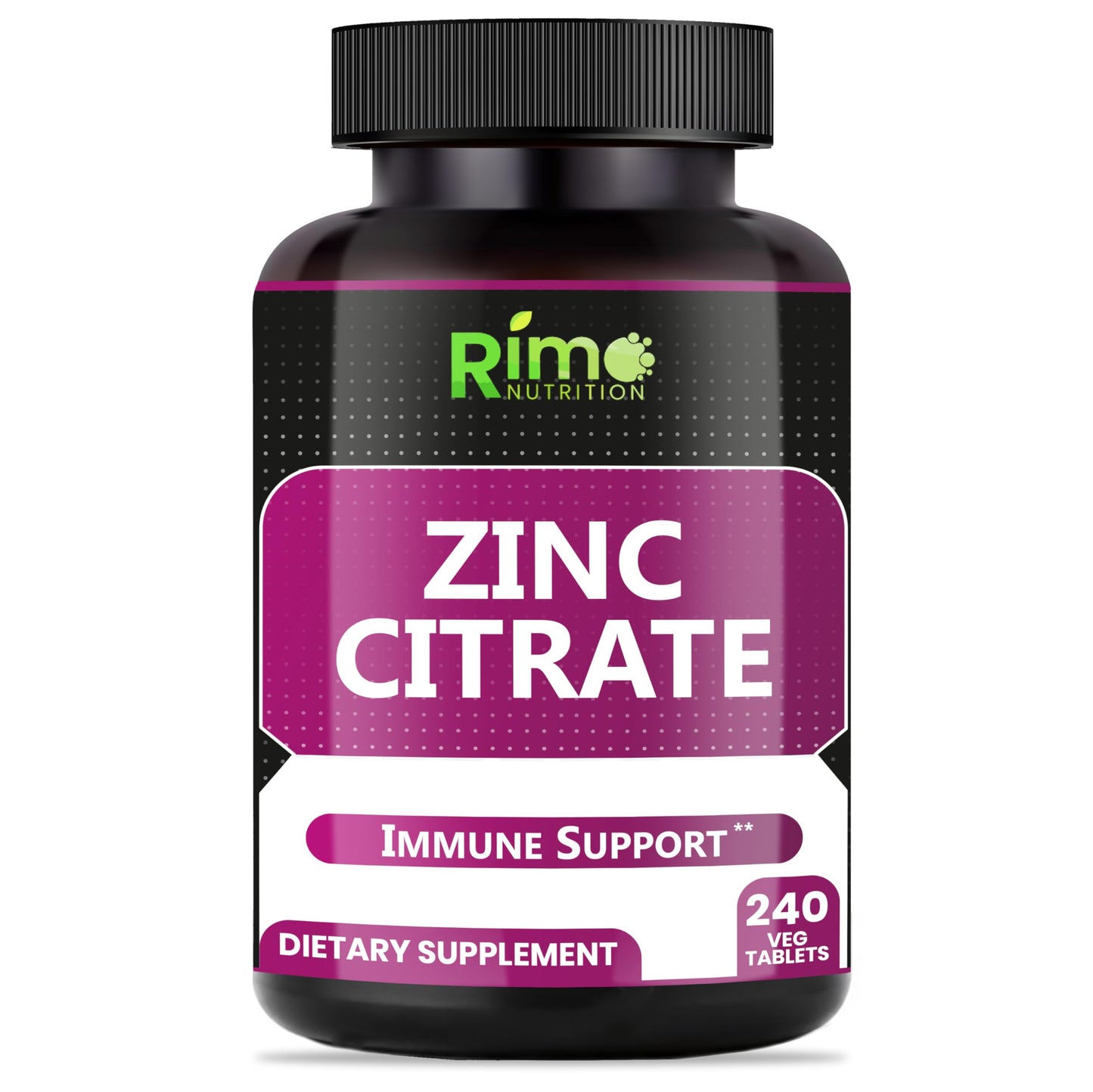 Rimo Nutrition Zinc Citrate 50mg Vegetable Tablets, 240 Count
