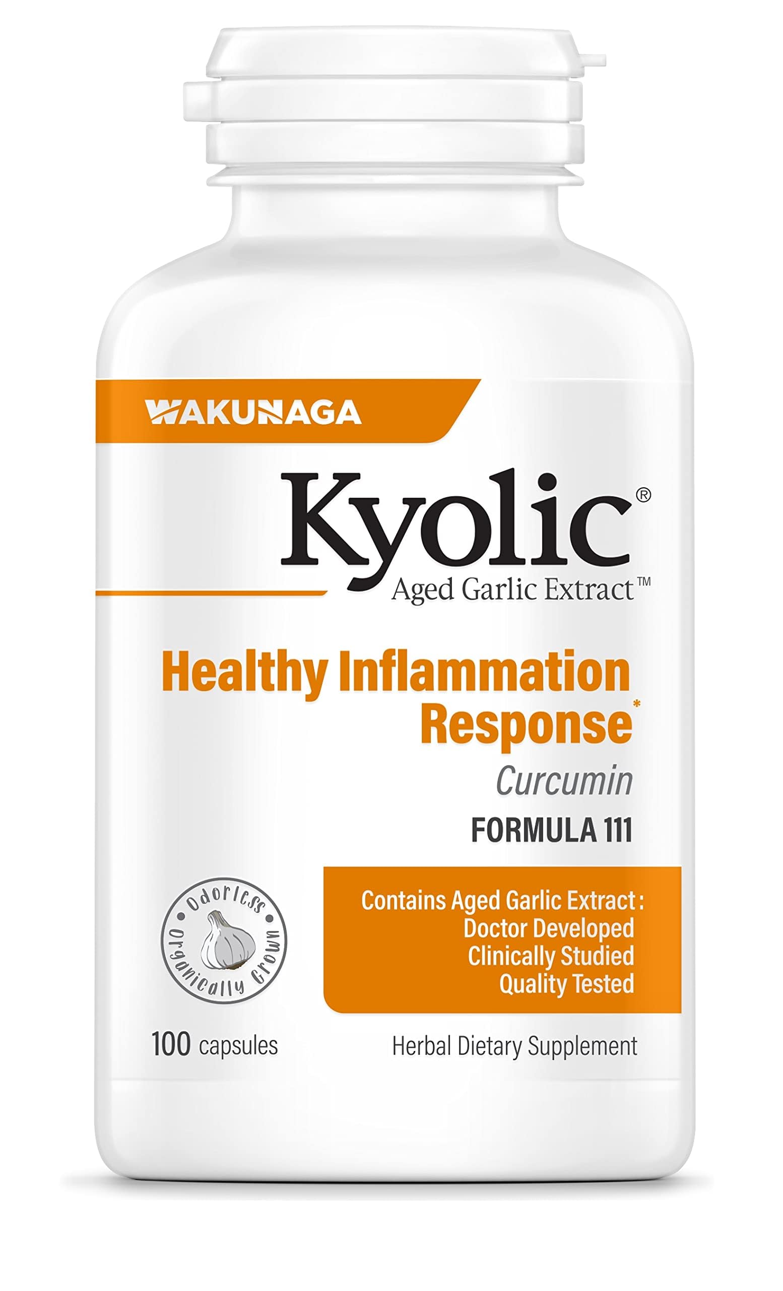 Kyolic Aged Garlic Extract Formula 111 Capsules, 100 Count