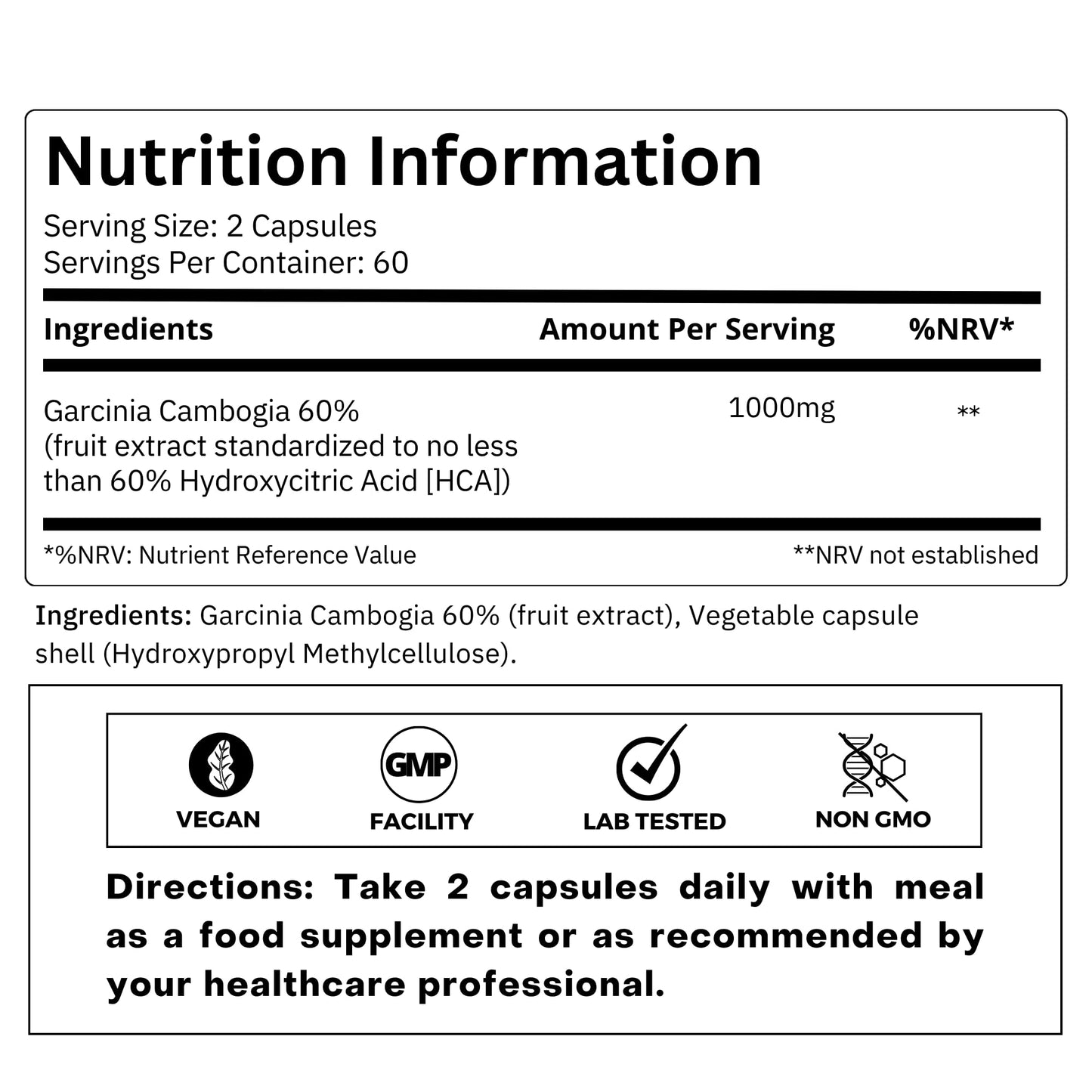 FOLIUS LABS Garcinia Cambogia Extract Supplement Capsule, 120 Capsules
