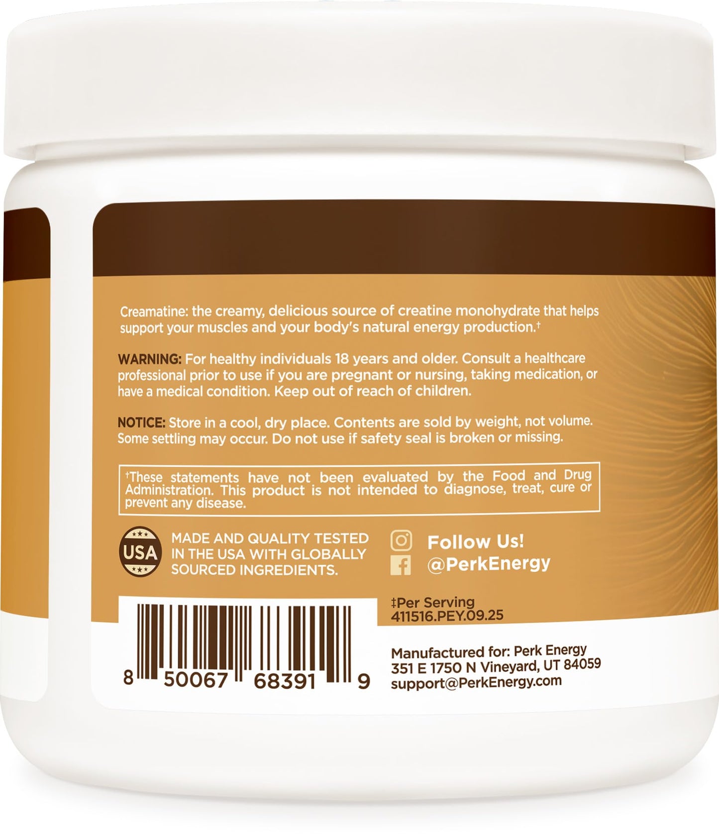 Perk Creamatine (French Vanilla) Powder 5.9 Ounce