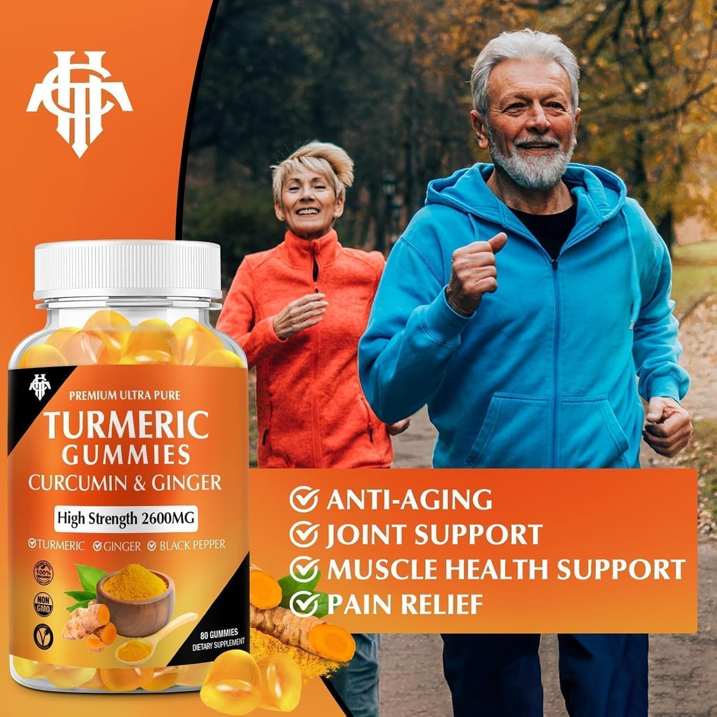 CHANUBITO Turmeric Curcumin Gummies with Ginger & Black Pepper, Vegan Pectin Formula, Immune Support, 240 Gummies