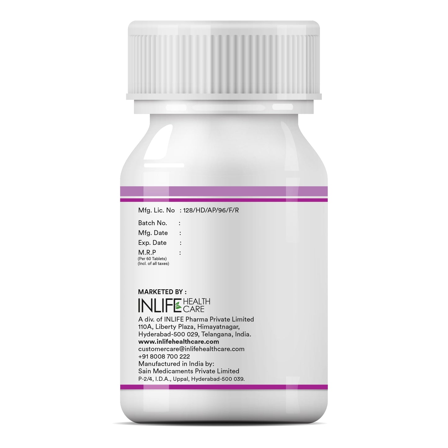 INLIFE Vitamin B12 (Methylcobalamin) 1500mcg Supplement with ALA (Alpha Lipoic Acid), Folic Acid, Vitamin D3 Tablet, 60 Tablets