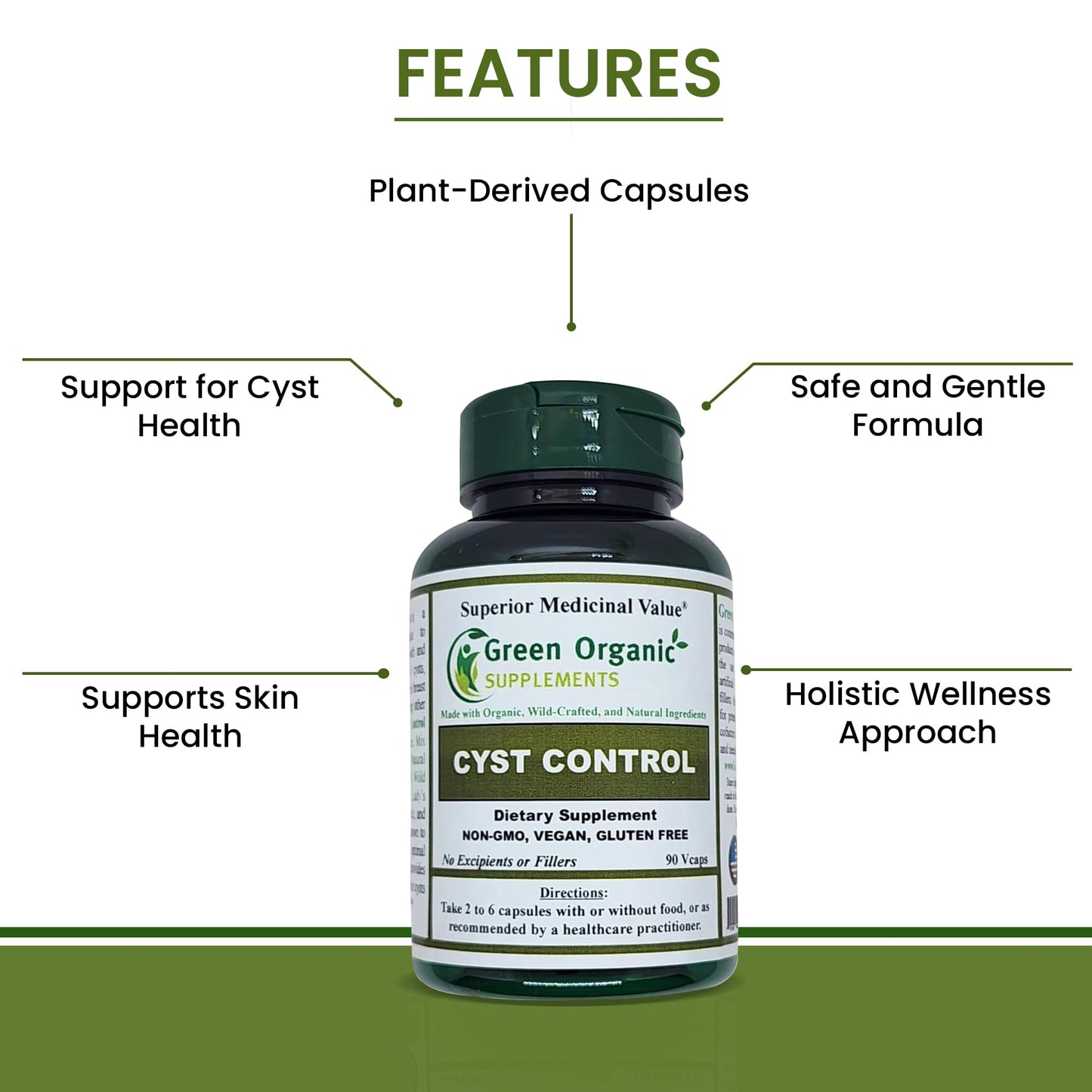 Green Organic Supplements Cyst, Breast Cyst 270 Capsules