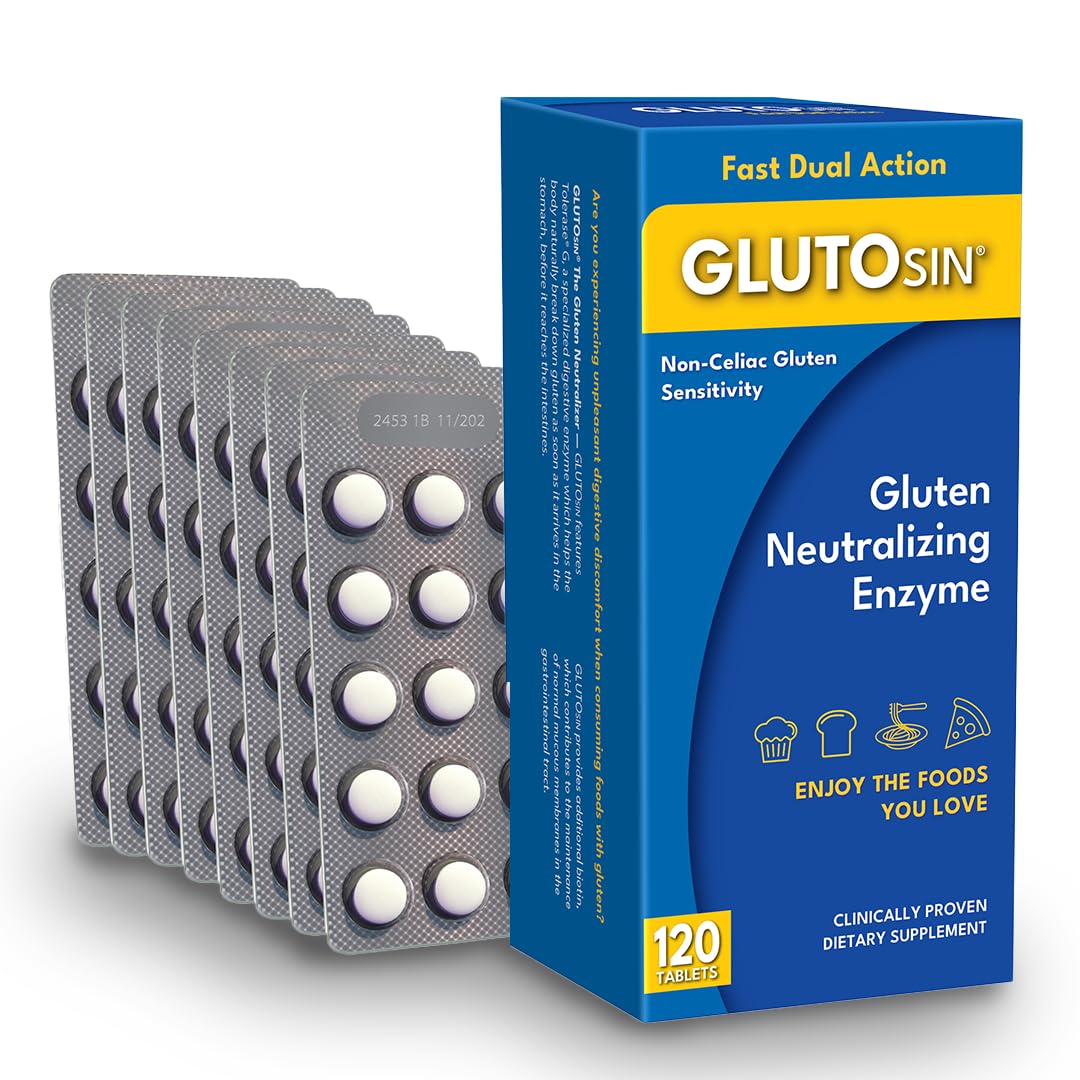 Medagel GLUTOsin Gluten Neutralizing Enzyme, 120 Tablets