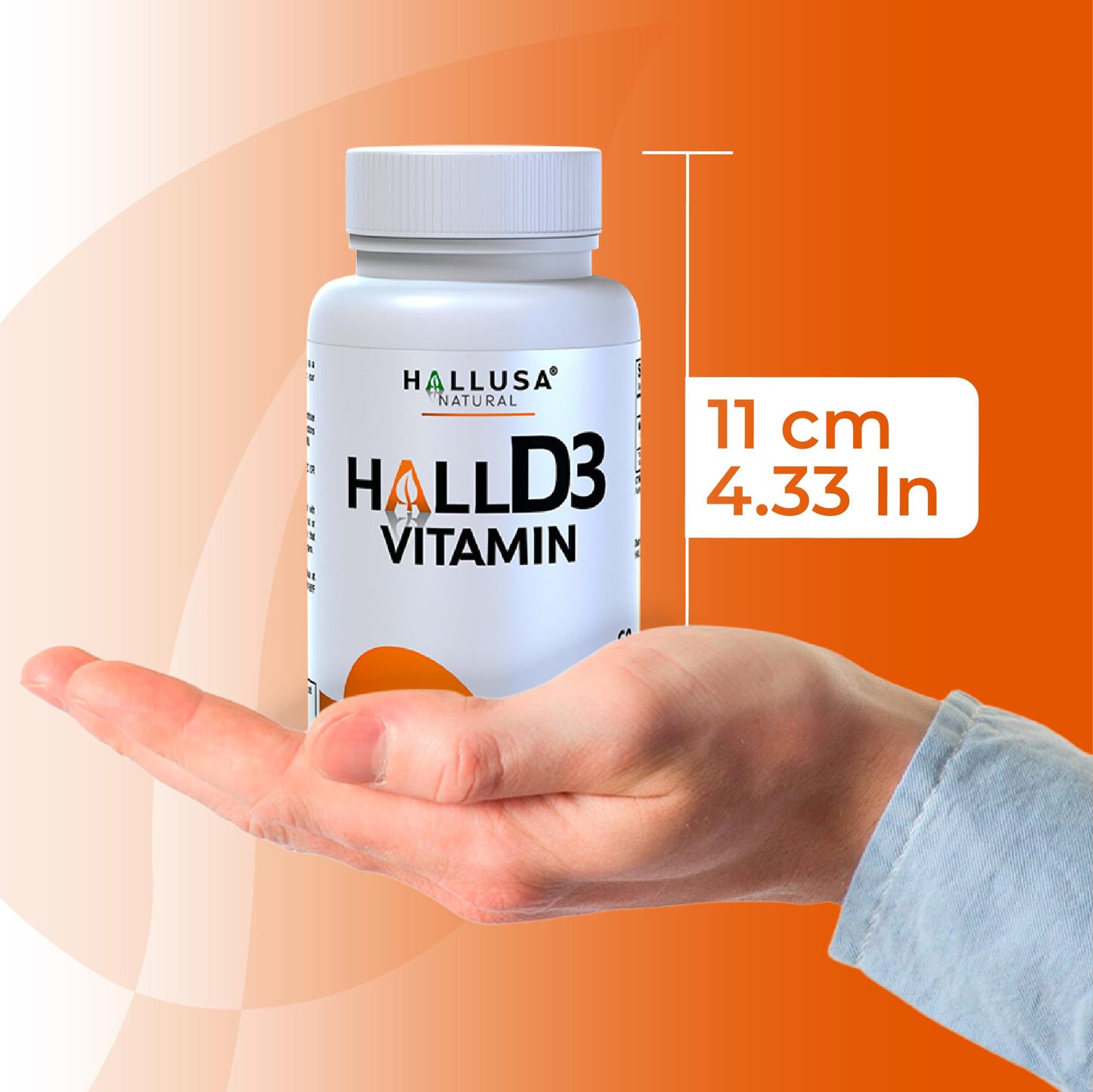 Hallusa Natural HallD3 Vitamin D3 2000 IU Softgels, 60 Count